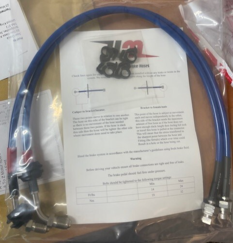 BRAIDED REAR BRAKE LINE CADDY VENTED BRAKE DISC CALIPER CONVERSION KIT 310MM