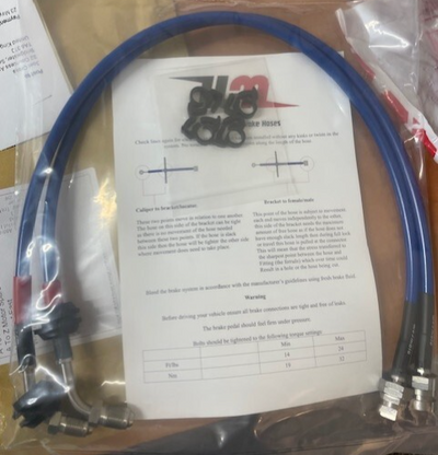 BRAIDED REAR BRAKE LINE CADDY VENTED BRAKE DISC CALIPER CONVERSION KIT 310MM