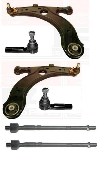AUDI A3 1996-2003 2 LOWER WISHBONE ARMS 2 OUTER TRACK ROD ENDS INNER RACK ENDS