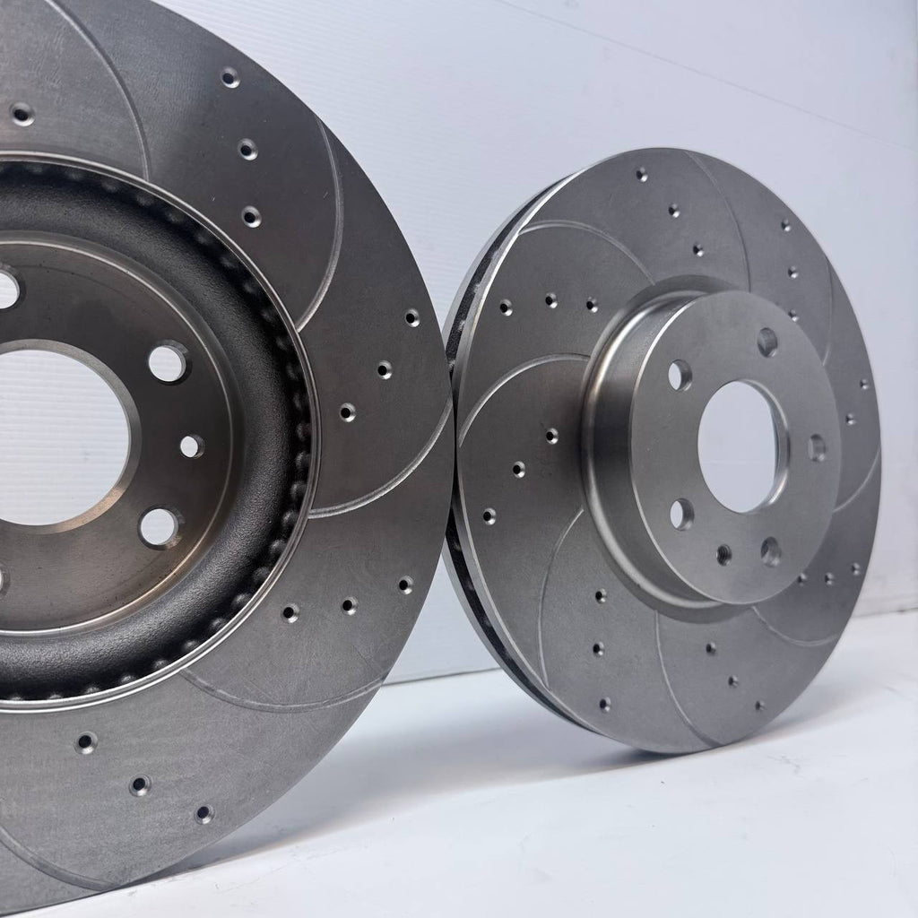 FOR FORD MONDEO VIGNALE TDCI (MK5 (CD391)) FRONT DRILLED GROOVED DISC BREMBO PAD