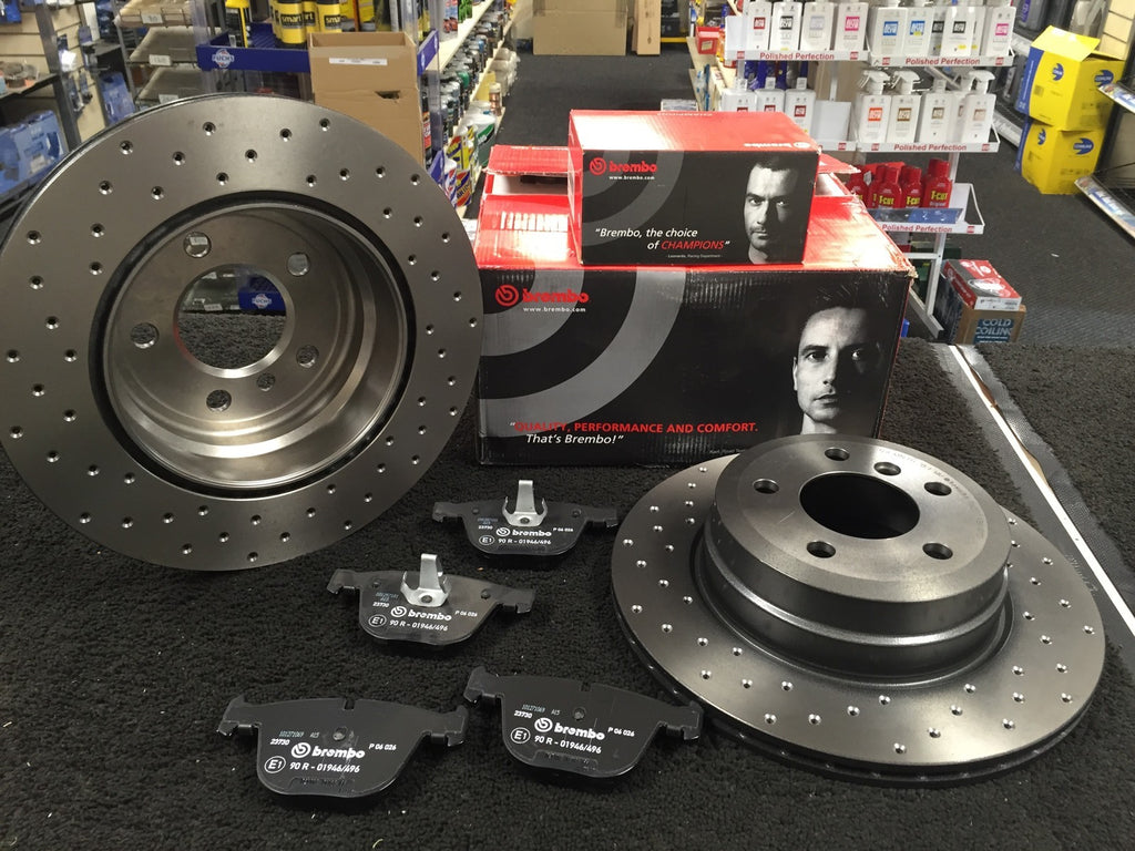 BMW X6 3.0 xDrive35d E71 FRONT BRAKE DISC BREMBO CROSS DRILLED BRAKE PADS 365MM
