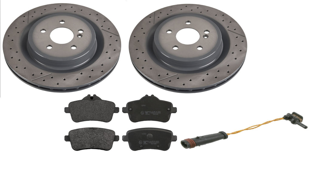 FOR MERCEDES CLA45 AMG W176 REAR DRILLED GROOVED PERFORMANCE BRAKE DISCS PADS