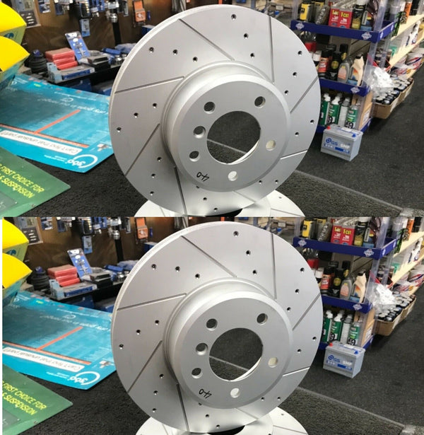 BMW F10 F11 F13 640 528 530 525 520 FRONT BRAKE DISCS DRILLED GROOVED 374MMx36mm