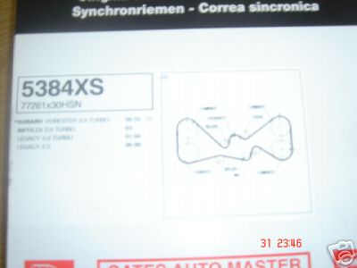 FOR SUBARU IMPREZA TURBO  EJ20, TIMING BELT - 09/2000