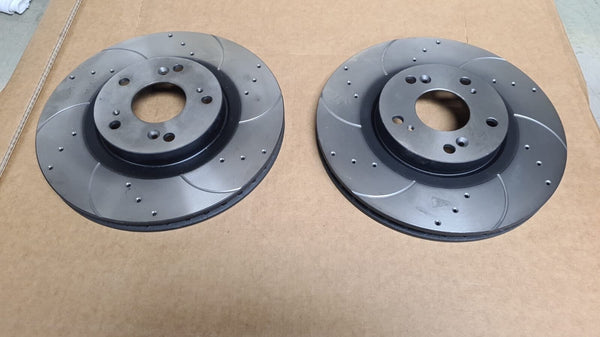 FOR HONDA CIVIC MK7 TYPE R CRV 2.0 2.2 FRONT DRILLED GROOVED DISCS 300MM