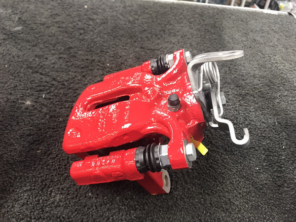 AUDI S1 QUATTRO REAR BRAKE CALIPER LH COMPLETE BRACKET PADS GENUINE OE RED