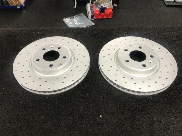 A7 TDI QUATTRO S LINE BLACK EDITION DRILLED GROOVED BRAKE DISC PADS  345mm FRONT