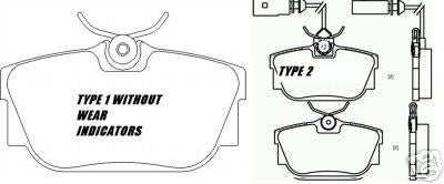 VW TRANSPORTER T4 1995>   BRAKE PADS REAR