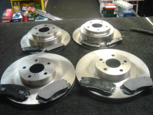 FOR IMPREZA WRX  1993-98 TURBO FRONT REAR BRAKE DISCS &PADS