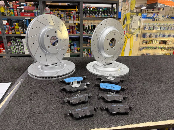 FOR FORD MONDEO TITANIUM TDCI (MK4 FL (CD345))  DRILLED BRAKE DISCS PADS