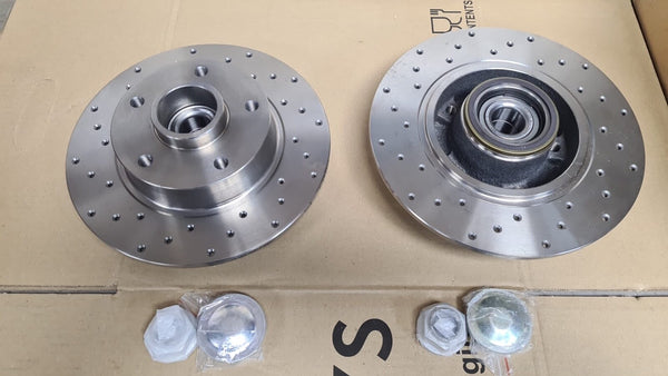 FOR RENAULT CLIO MEGANE REAR DRILLED BRAKE DISCS 260MM WITH BEARING AND ABS RING
