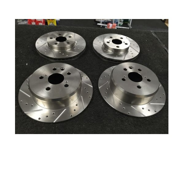 FOR TOYOTA MR2 GT TURBO REV2 REV3 1992-99 DRILLED GROOVED BRAKE DISC FRONT REAR