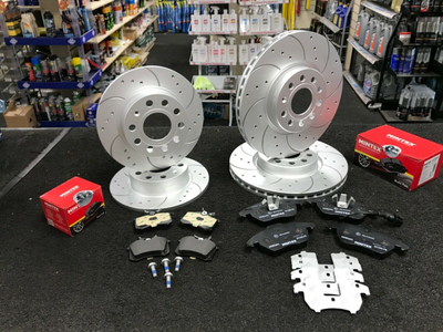 AUDI A1 1.0 1.5 2018-2021 30TFSi CROSS BRAKE DISCS DRILLED GROOVED FRONT REAR 