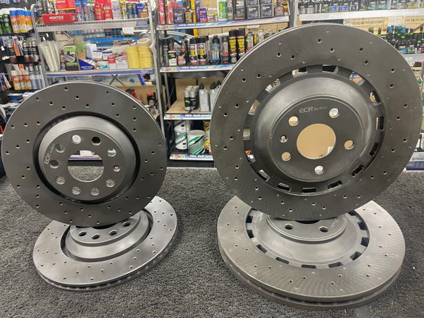 FOR AUDI RS3 8V 2015-17 FRONT REAR DRILLED  BRAKE DISC PAIR 8V0615301 S/C/P