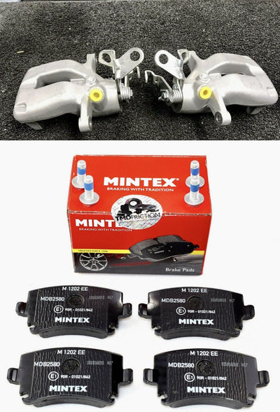 2 REAR BRAKE CALIPERS LH + RH FORGOLF MK5 R32 AUDI A3 S3 SKODA SUPERB WITH PADS 