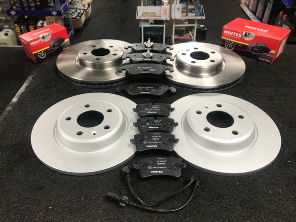 AUDI A6 2.0 TDI 177 C7 S LINE BRAKE DISCS BRAKE PADS FRONT REAR MINTEX FULL SET 