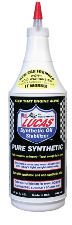 BRAND NEW LUCAS PETROL & DIESELPURE SYNTHETIC H/D OIL STABILIZER TREATMENT 946ML