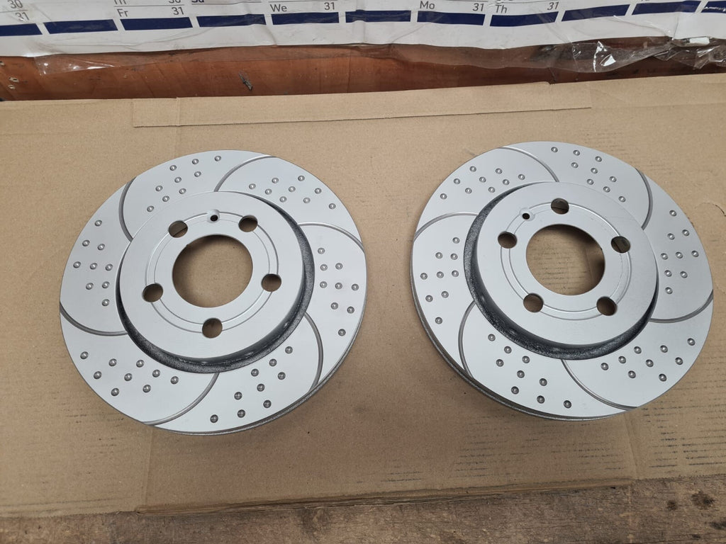 FOR AUDI S3 AUDI TT 1.8 REAR DIMPLED GROOVED BRAKE DISCS 256MM VENTED