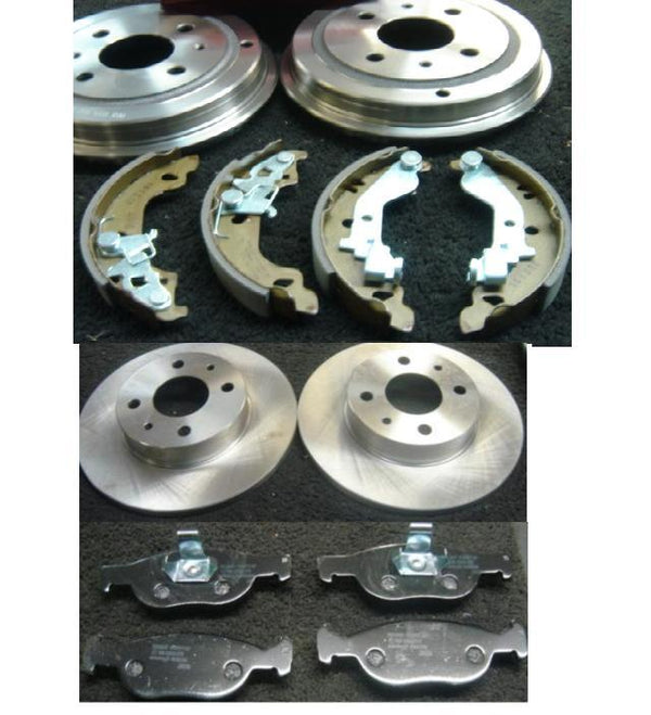  FOR FIAT PUNTO MK2 1999> REAR BRAKE DRUMS BRAKE  SHOES FRONT BRAKE DISC PADS 