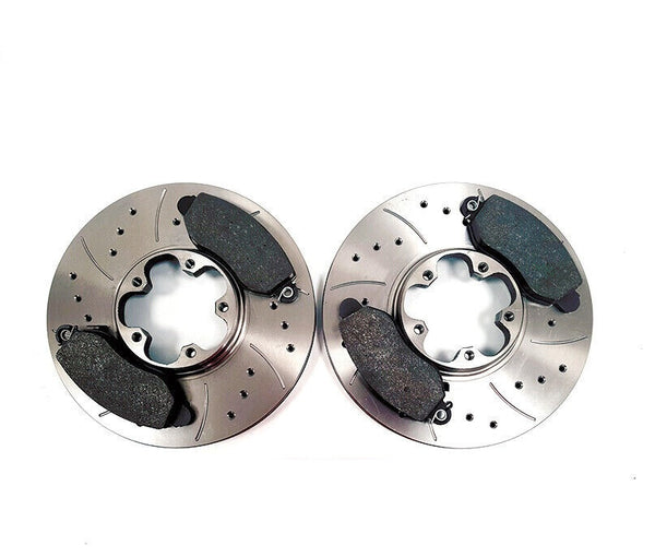 FOR FORD  TRANSIT 350 LWB BONUS MK6 V184 FRONT DRILLED GROOVED DISCS PADS
