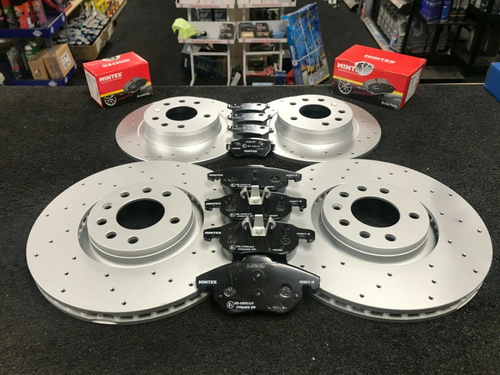 FOR VAUXHALL SIGNUM 2.8 FRONT REAR DRILLED GROOVED BRAKE DISCS PADS 