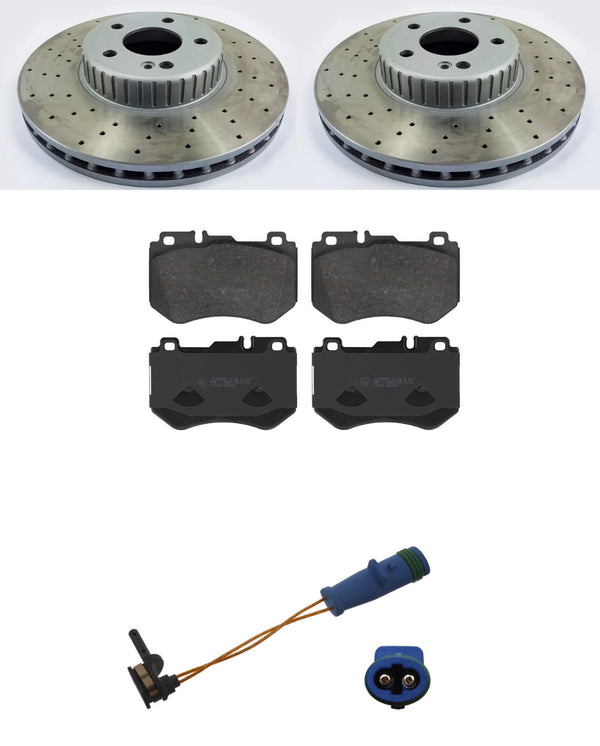 FOR C-CLASS C220 BLUETEC AMG LINE (MK4 (W205)) 2 FRONT BRAKE DISC AND PADS 318mm