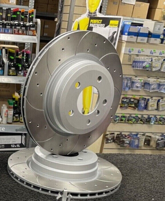 Genuine Delphi Front Vented Coated CROSS DRILLED GROOVED Brake Discs BMW Z4 E89