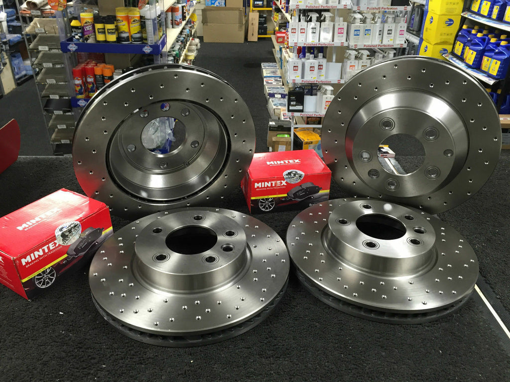 PORSCHE CAYENNE 4.5S DIESEL BRAKE DISC PERFORMANCE CROSS DRILLED BRAKE PAD FR RR