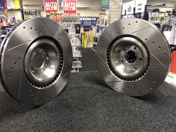 BRAKE DISC CROSS DRILLED GROOVED BENTLEY GT GTC FLYING SPUR FRONT REAR