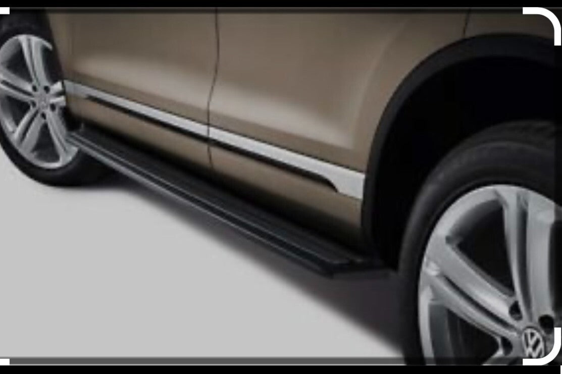 GENUINE VW RUNNING BOARD SIDE STEP FOOT RAIL TOUAREG 7P 2011-17 BLACK OFFER ONLY