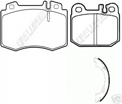 FOR MERCEDES ML270 BRAKE PADS FRONT + REAR HANDBRAKE SHOES 