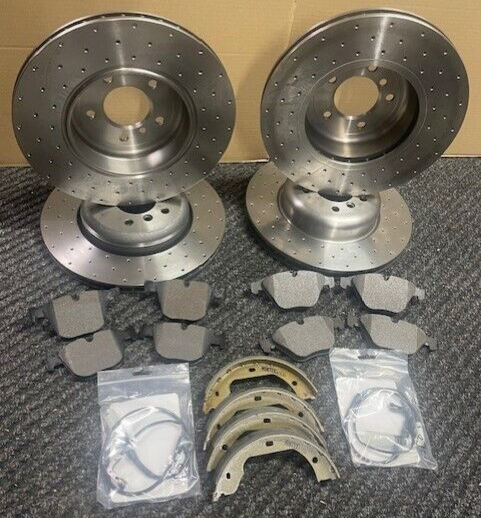 BMW 645 E63 E64 BRAKE DISC DISCS  DRILLED BRAKE DISC & PADS FRONT REAR