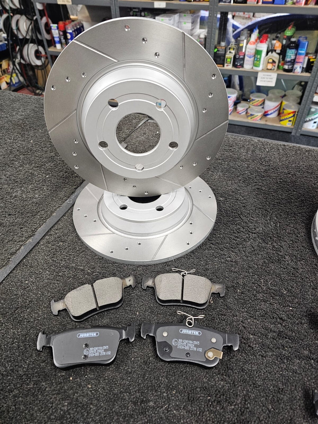 FIT FOR FOCUS MK3 1.0 ST-LINE ECOBOOST FRONT REAR DRILLED GROOVED BRAKE DISCS