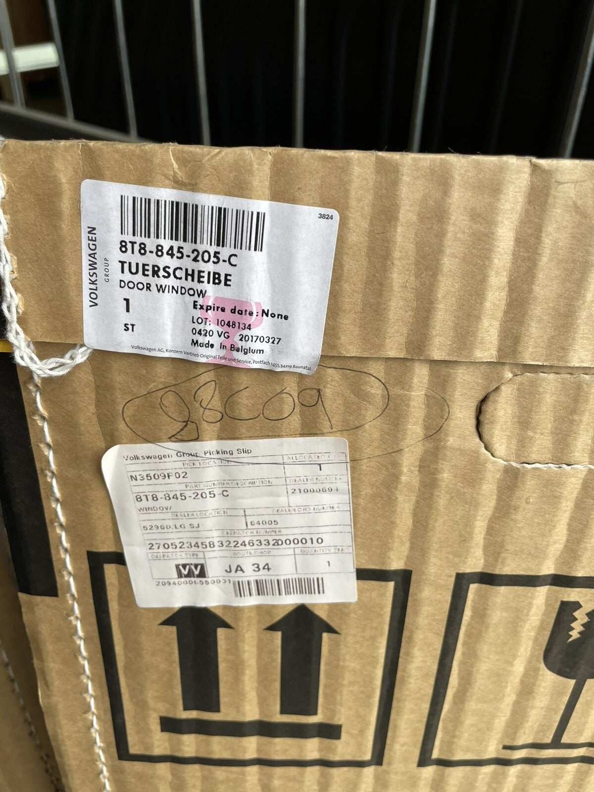 AUDI A5 8T REAR LEFT SIDE DOOR GLASS TINTED 8T8845205C GENUINE