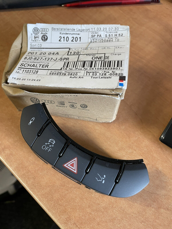 AUDI TT 8J R8CENTRAL CONSOLE MULTIPLE SWITCH 8J0927137 8J0927137C5PR NEW GENUINE