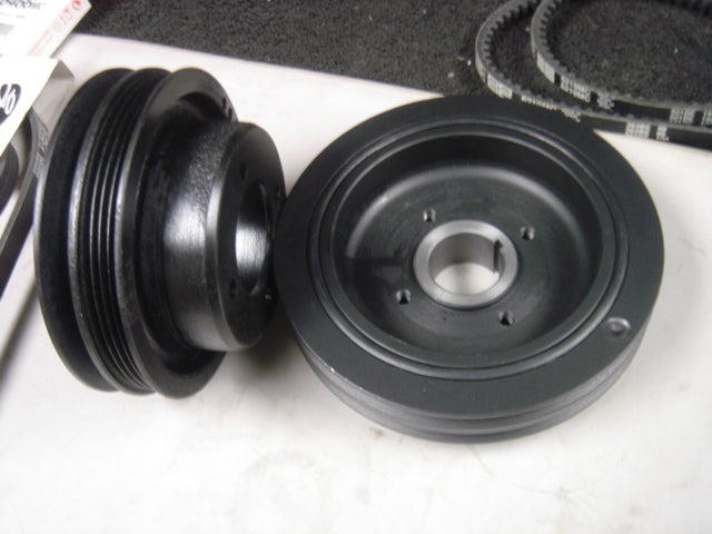 FOR MITSUBISHI SHOGUN PAJERO 2.5TD 4D56 90-94 2 CRANKSHAFT PULLEY &FAN BELT