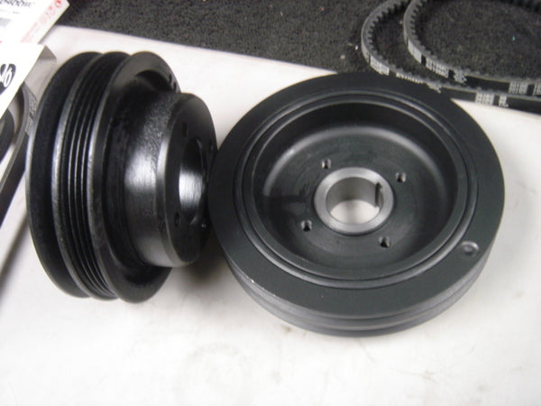 FOR MITSUBISHI SHOGUN PAJERO 2.5TD 4D56 90-94 2 CRANKSHAFT PULLEY &FAN BELT