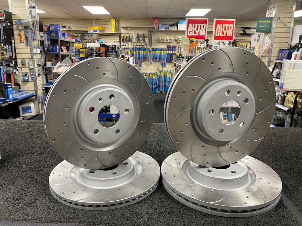 AUDI A7 3.0TDi QUATTRO SLINE SE DRILLED GROOVED BRAKE DISCS FRONT REAR