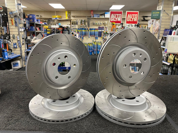 AUDI A7 3.0TDi QUATTRO SLINE SE DRILLED GROOVED BRAKE DISCS FRONT REAR
