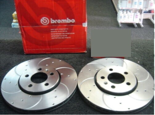 SKODA FABIA 1.4 VRS DSG FRONT BREMBO DRILLED GROOVED BRAKE DISCS PAIR 