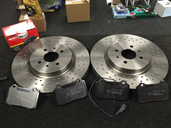  FOR COUPE 20V TURBO BRAKE DISC CROSS DRILLED FRONT BRAKE DISC MINTEX BRAKE PADS