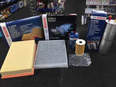 AUDI A5 2.0TDi SERVICE KIT OIL FILTER AIR FILTER CABIN FILTER DIESEL FUEL FILTER