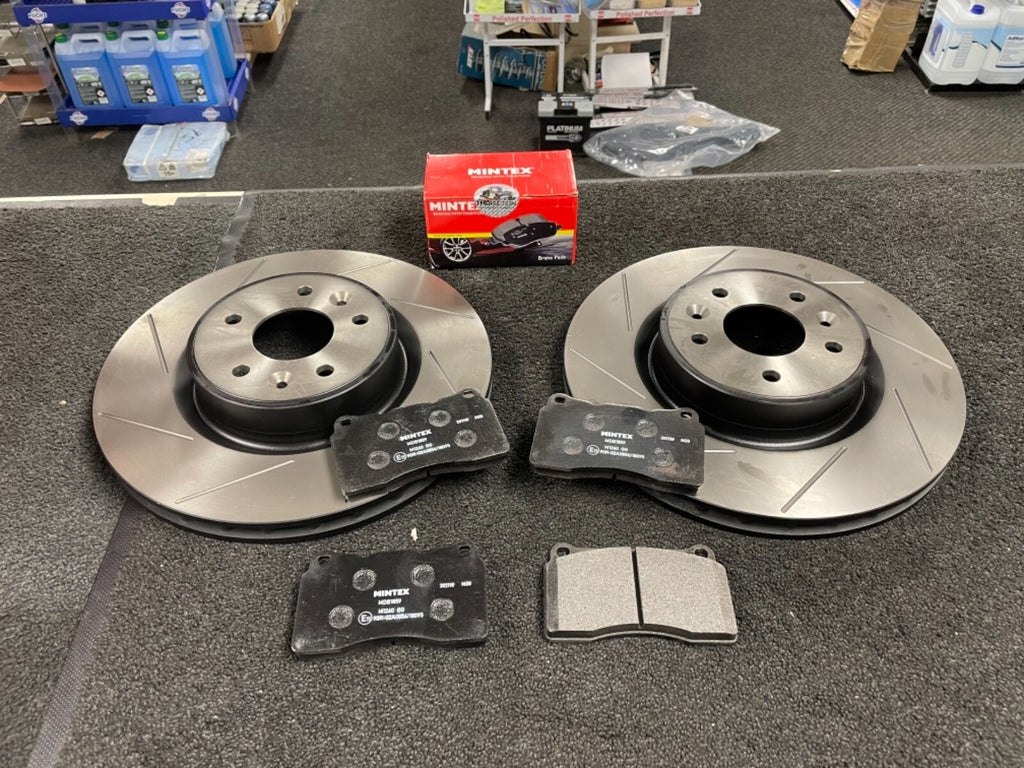  FOR MEGANE RS275 RS265 MK3 SPORT FRONT PADS AND 340MM BRAKE DISCS GROOVED