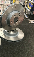 FOR MERCEDES SL280 SL300 S600 FRONT BRAKE DISCS CROSS DRILLED 334 X32MM 112PCD