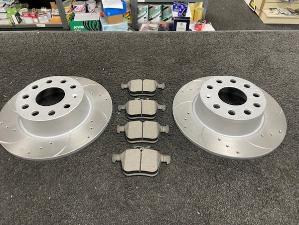FOR VW TROC T-ROC REAR PERFORMANCE DRILLED GROOVED BRAKE DISCS 272MM PADS