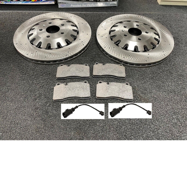 LEON CUPRA R 300 310 345 BHP FRONT BRAKE DISC PADS 370X32 8J0615301 E F K
