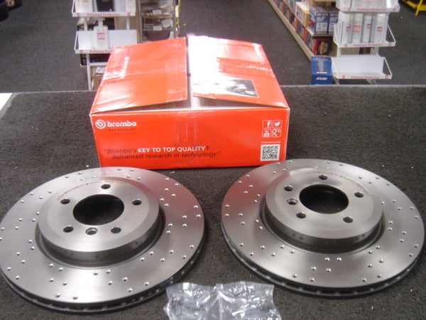 BMW 330 330D 330CI E46 BRAKE DISC BREMBO CROSS DRILLED  FRONT BREMBO 325MM