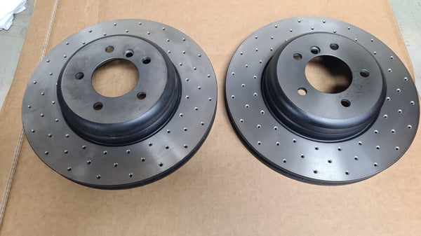 FOR BMW 520 525 530 540 550  E61 E61 E63 E64 FRONT DRILLED BRAKE DISCS 348MM