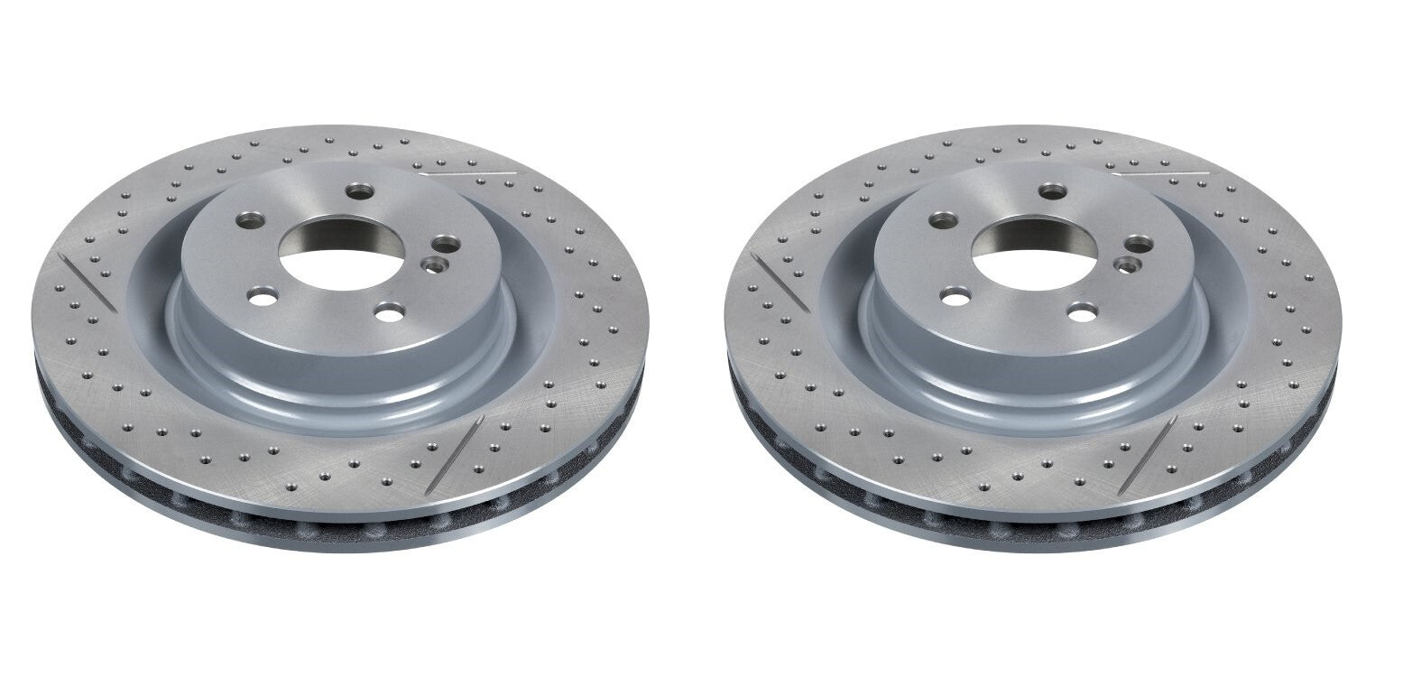 FOR MERCEDES CLK63 SLK55 CLK55 AMG REAR CROSS DRILLED BRAKE DISCS PAIR