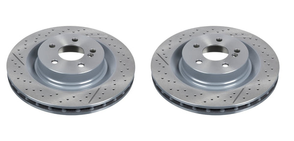 FOR MERCEDES CLK63 SLK55 CLK55 AMG REAR CROSS DRILLED BRAKE DISCS PAIR